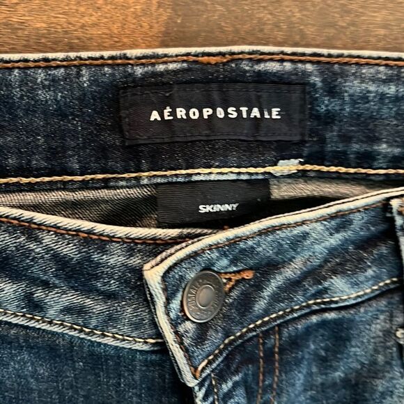 Aeropostale skinny Washed distressed jeans washed 34x32 - Picture 5 of 14